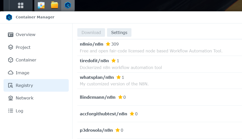 cài đặt n8n trên Synology